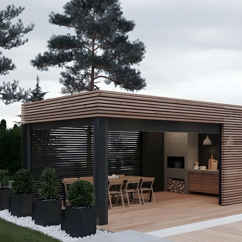 Арочный автонавес с коричневым поликарбонатом